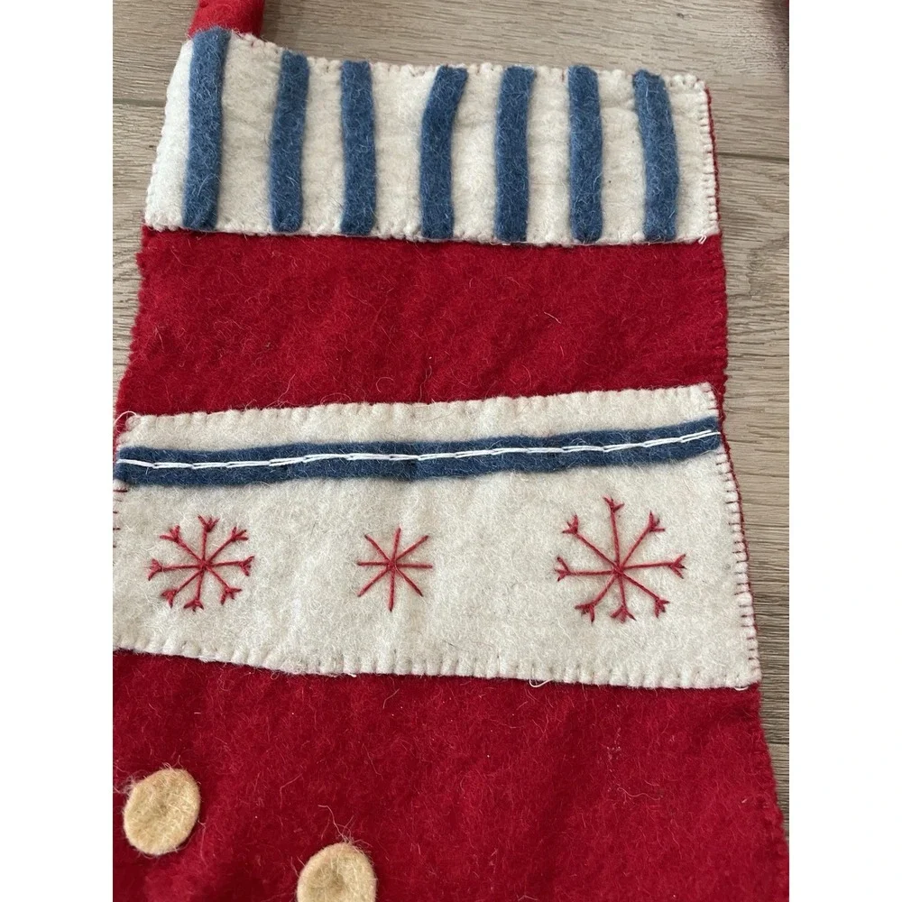 Set of‎ 2  Creative Co-Op Felted Wool Appliqued Christmas Stockings